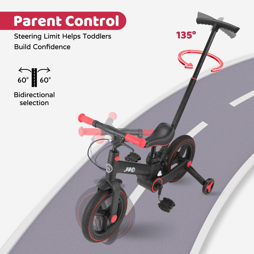 6 in 1 Toddler Bike with Push Handle for Kids